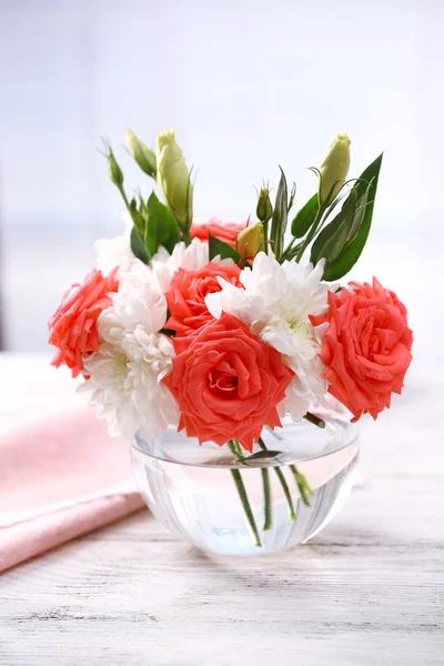 Beautiful flowers in vases — Stock Photo, Image