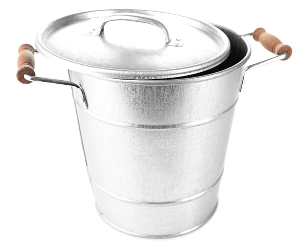 Bucket with handles on white — Stock Photo, Image