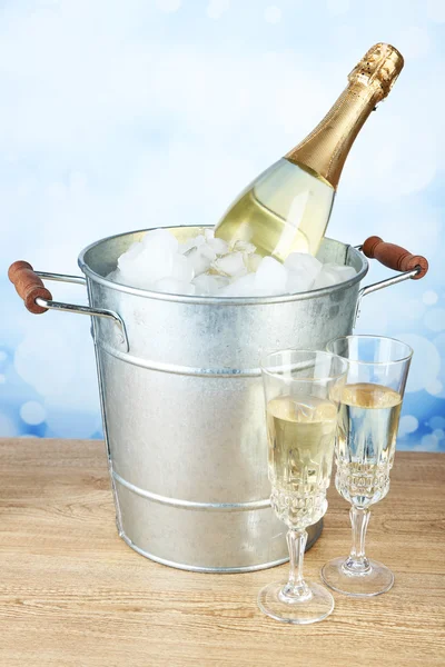 Bottle of champagne in bucket