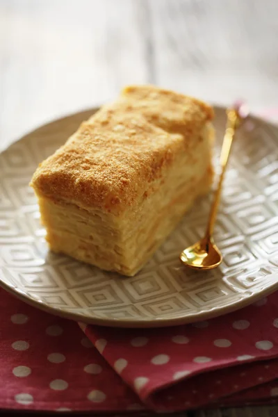 Napoleon cake on plate — Stock Photo, Image