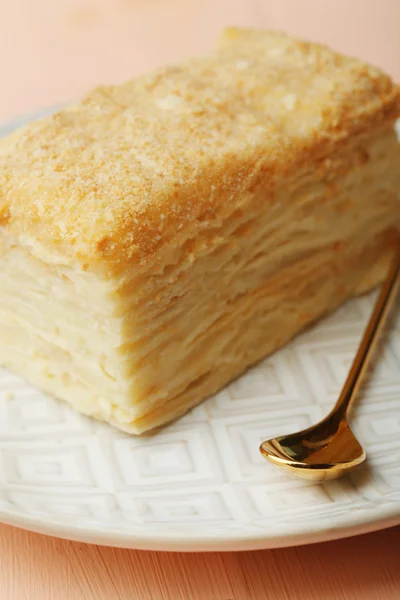 Napoleon cake on plate — Stock Photo, Image