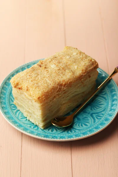 Napoleon cake on plate — Stock Photo, Image