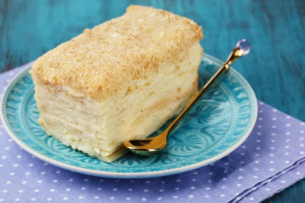 Napoleon cake on plate — Stock Photo, Image