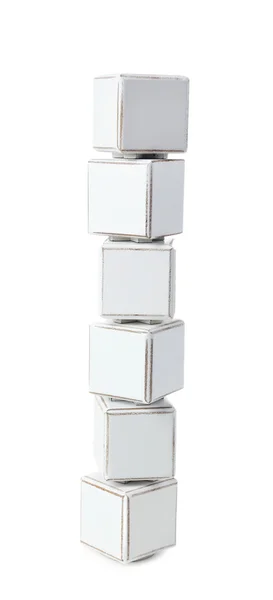 White Educational cubes — Stock Photo, Image