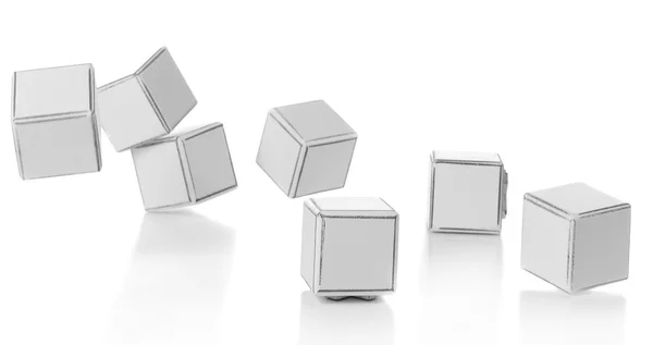 Белые образовательные кубики — стоковое фото