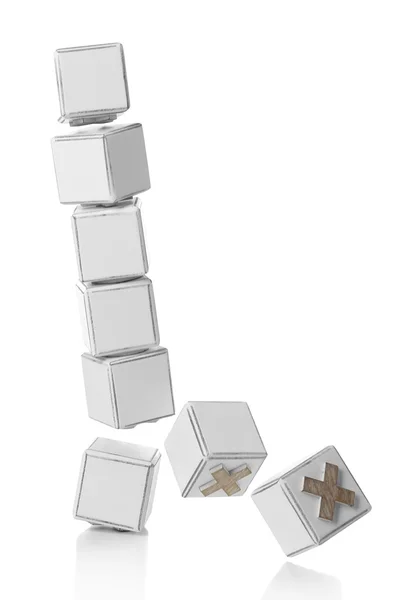 White Educational cubes — Stock Photo, Image