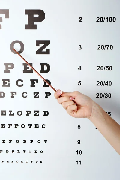 Woman with eye chart — Stock Photo, Image