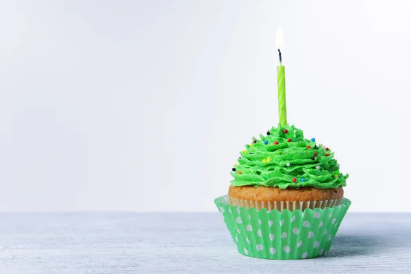 Delicious birthday cupcake Stock Photo