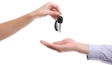 Arabanın anahtarını tutan işadamı
