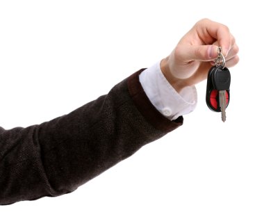 Arabanın anahtarını tutan işadamı