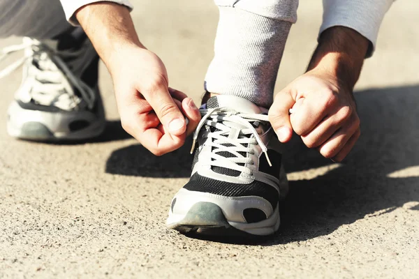 Runner koppelverkoop schoenveters — Stockfoto