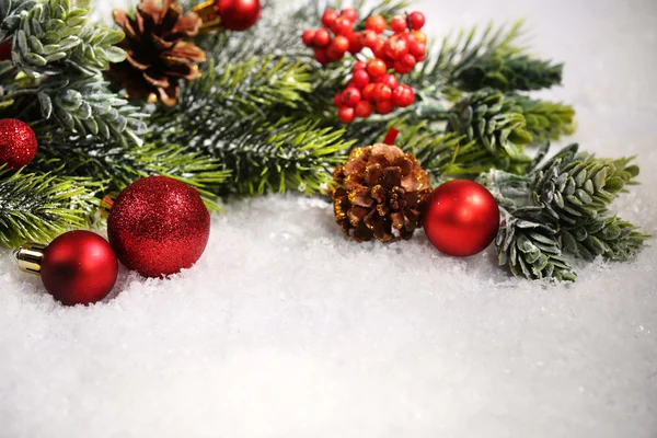 Christmas composition  on snow — Stock Photo, Image