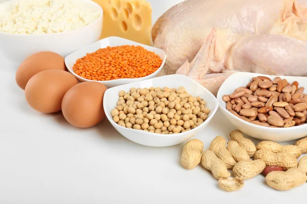 Livsmedel med hög halt av protein — Stockfoto