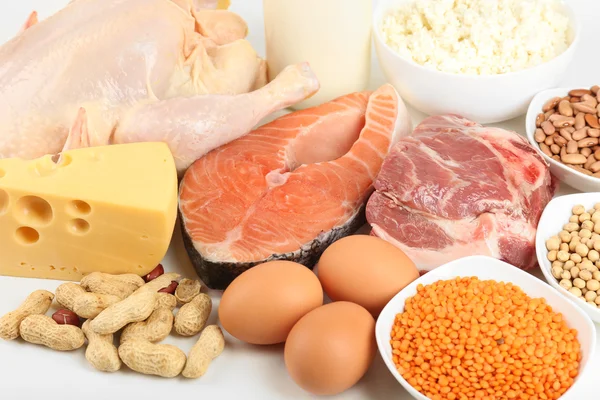 Alimentos ricos em proteínas — Fotografia de Stock