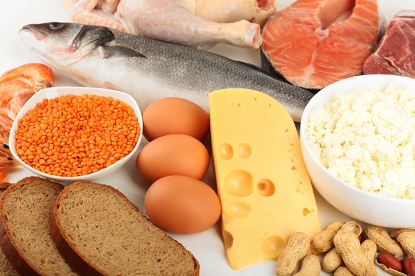 Livsmedel med hög halt av protein — Stockfoto