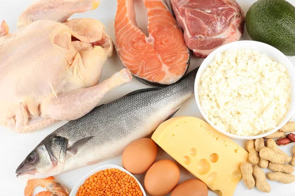 Пища с высоким содержанием белка — стоковое фото