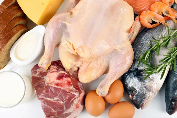 Lebensmittel mit hohem Proteinanteil aus nächster Nähe — Stockfoto
