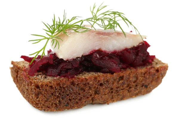 Canape herring with beets — Stock Photo, Image