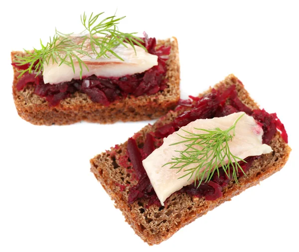 Canape herring with beets — Stock Photo, Image