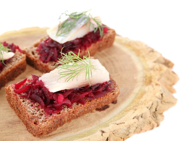 Canape herring with beets — Stock Photo, Image