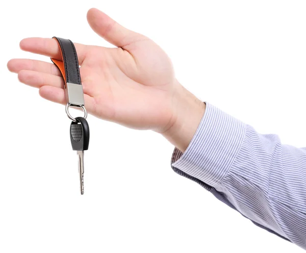 Empresario sosteniendo la llave del coche — Foto de Stock