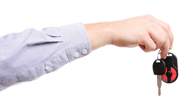 Businessman holding car key — Stock Photo, Image