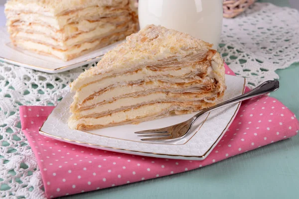 stock image Napoleon cake on plate