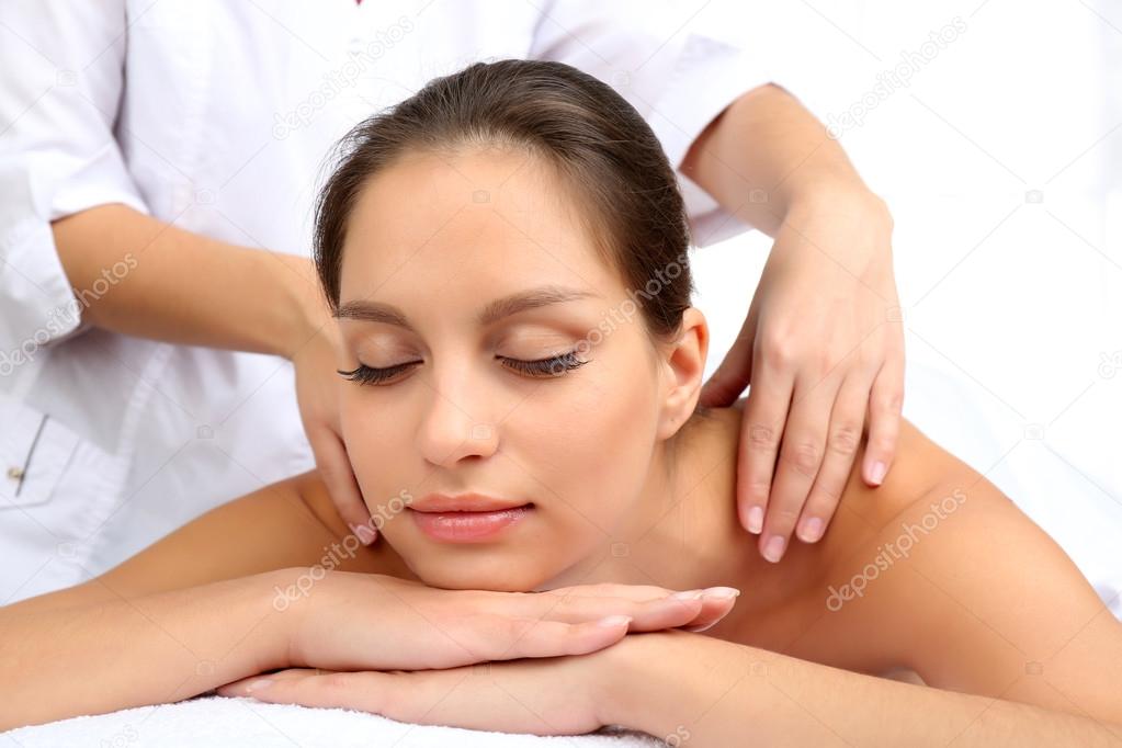 Masseur doing massage