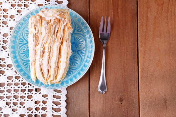 Napoleon cake with tea