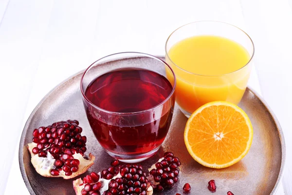 A narancs és gránátalma juice — Stock Fotó