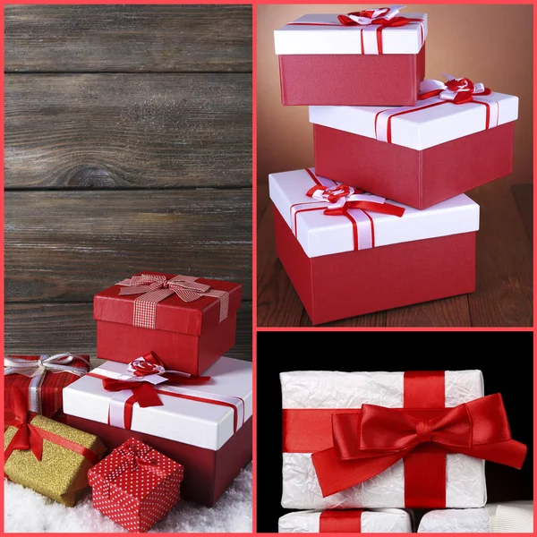 Christmas gifts collage — Stock Photo, Image