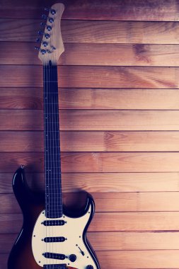 gitar ahşap arkaplanda