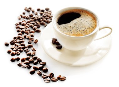 Bir fincan izole kahve.