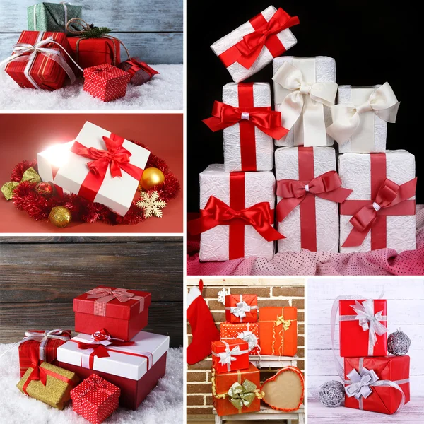 De giften van Kerstmis collage — Stockfoto