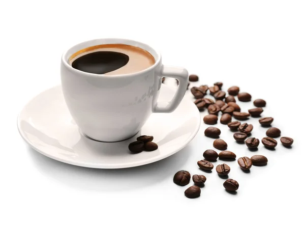 ถ้วยกาแฟแยกจากสีขาว — ภาพถ่ายสต็อก