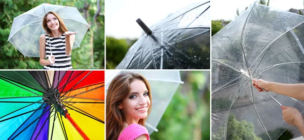 Menina bonita com guarda-chuva — Fotografia de Stock