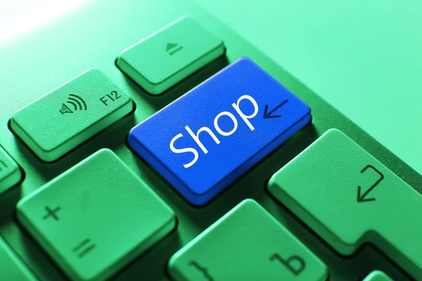 Nahaufnahme der Shop-Tastatur — Stockfoto