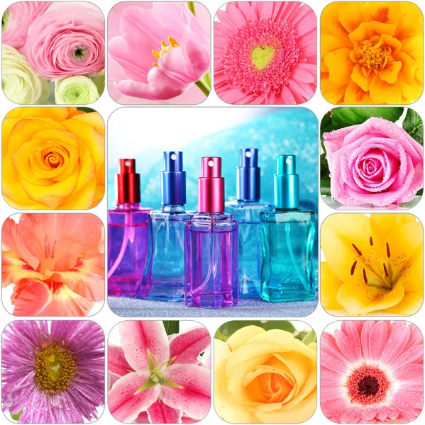 Parfum collage — Stockfoto