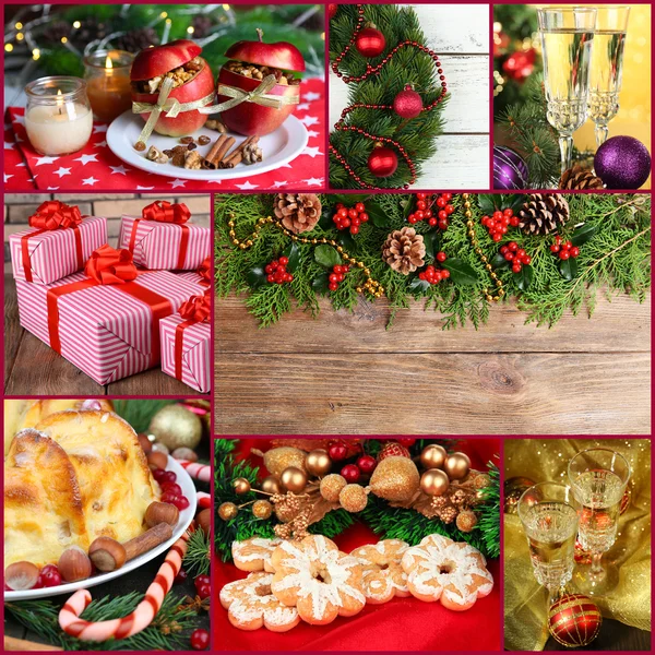 Veselé vánoční koláž — Stock fotografie