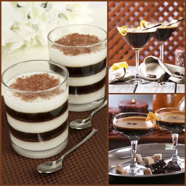 Koffie cocktails collage — Stockfoto