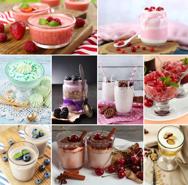 Deliciosos postres collage —  Fotos de Stock