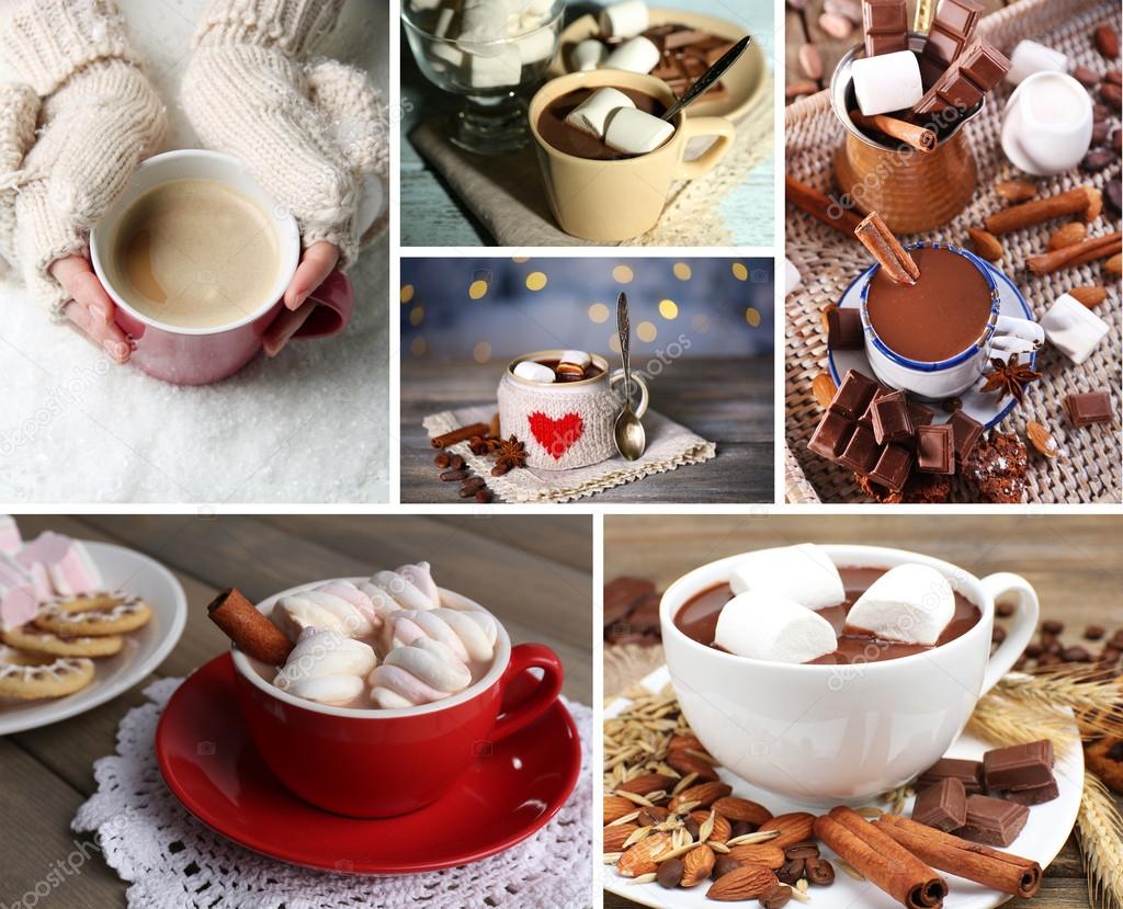 Hot drinks collage