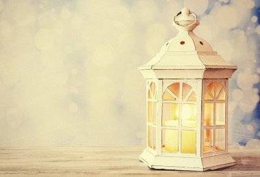 Fener parlak zemin üzerine ahşap tablo