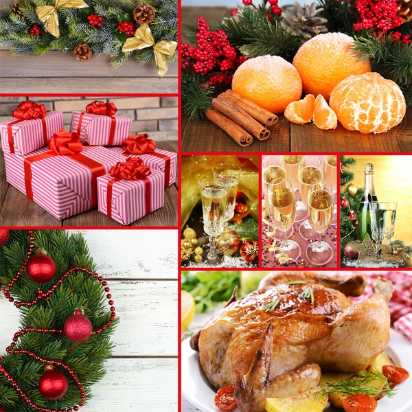 Veselé vánoční koláž — Stock fotografie