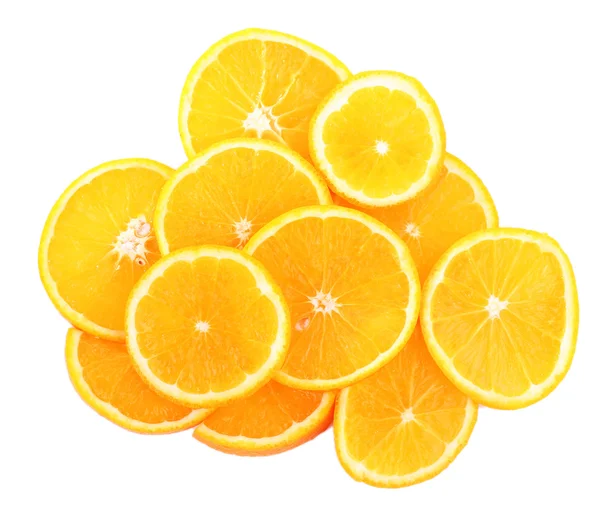 Oranges close-up isolated on white — Stock Photo, Image