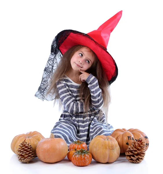 A kislány boszorkány kalap — Stock Fotó
