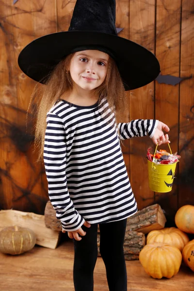 帽子の少女魔女 — ストック写真