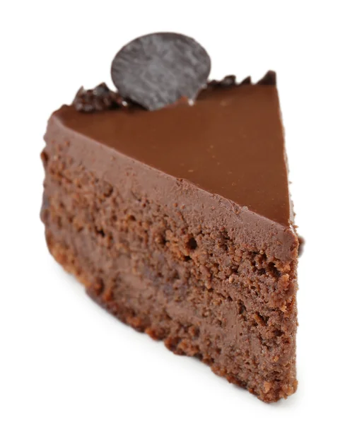 Yummy chocoladetaart geïsoleerd op wit — Stockfoto