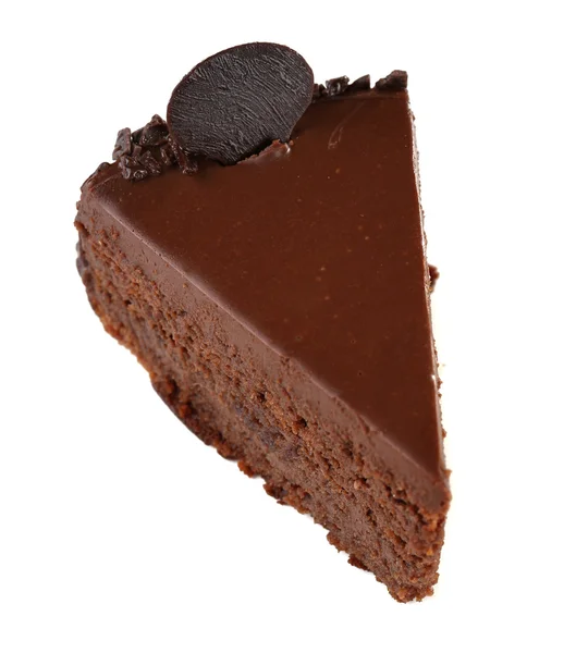 Delicioso pastel de chocolate aislado en blanco — Foto de Stock