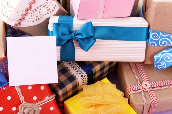 Pile of colorful gifts — Stock Photo, Image